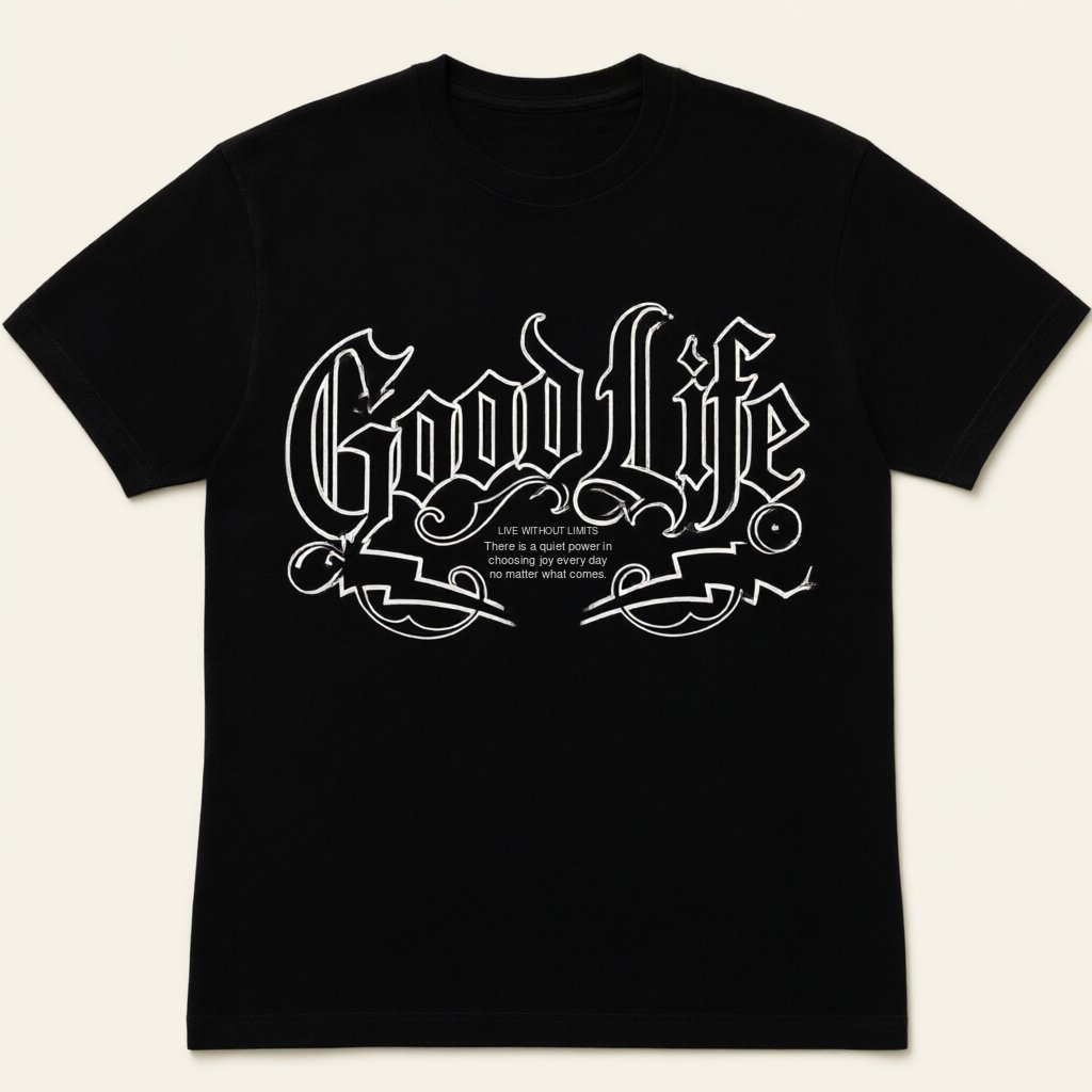 Camiseta Good Life Gothic - Negro - FRS Clothes